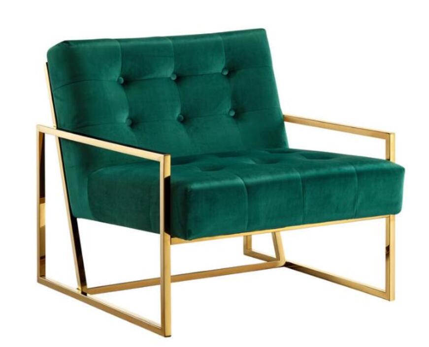 Green Velvet Upholstered Arm Chairs
