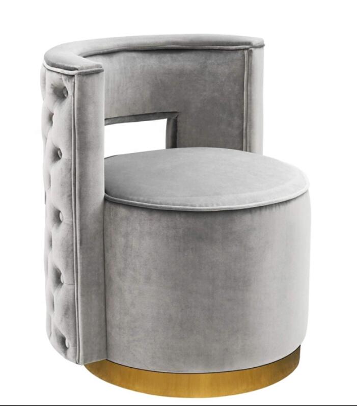 Sleek Velvet Swivel Club Chair