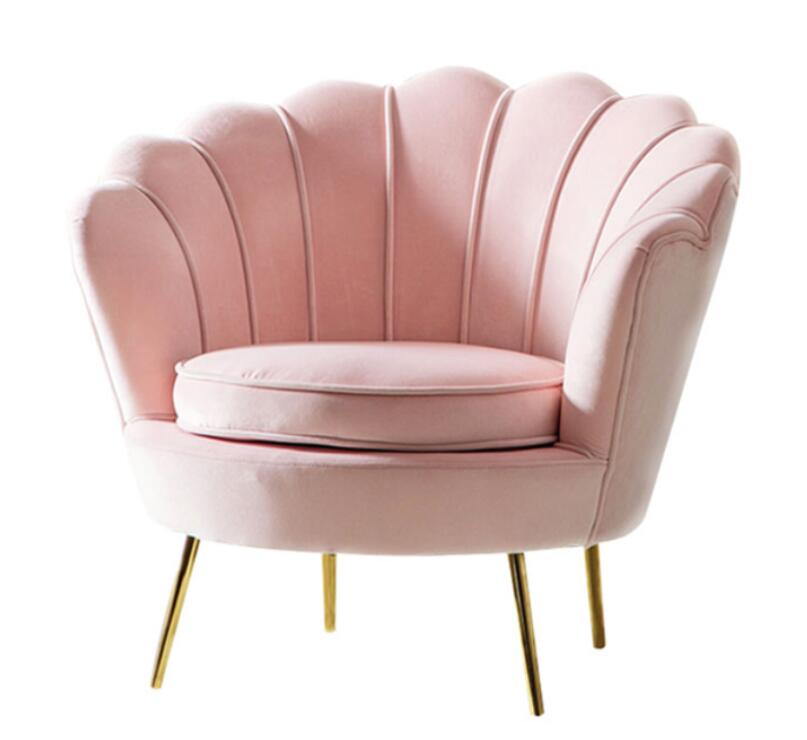 Velvet Scalloped Back Accent Chair