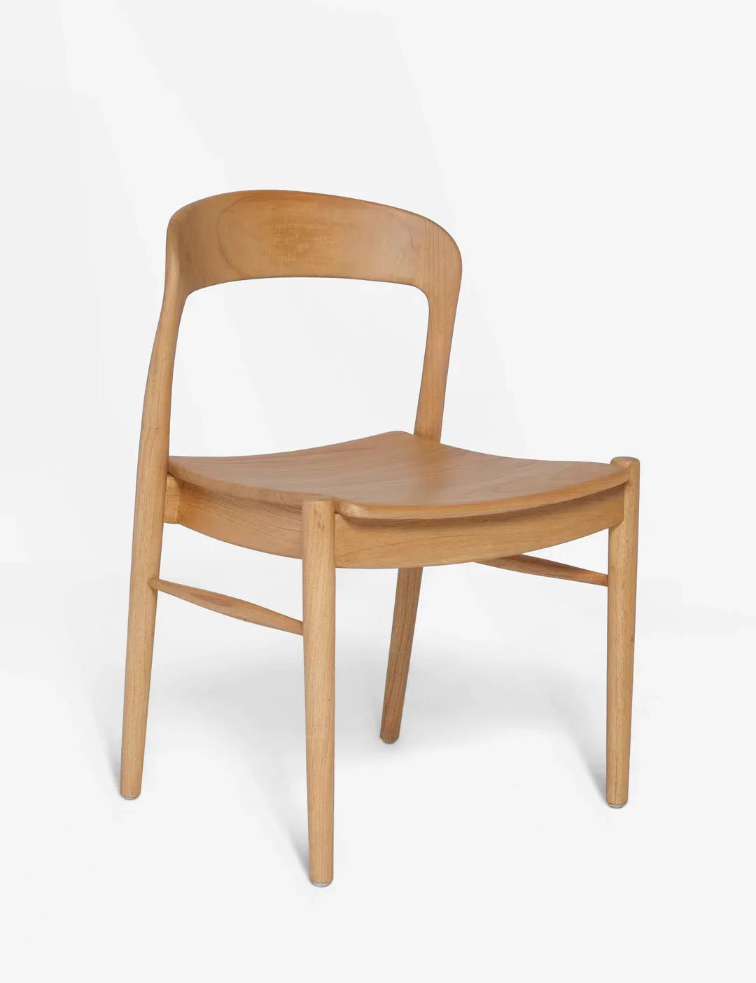 Curved Wooden Dining Arm Chair-Natural